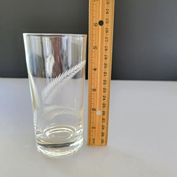 Vintage Etched Wheat Tumbler Glasses Set of 2, Mid Century Modern Glassware - Picture 10 of 10